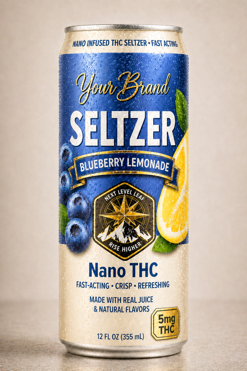 blueberry lemonade THC drink single can for lemonade beverage brand planning