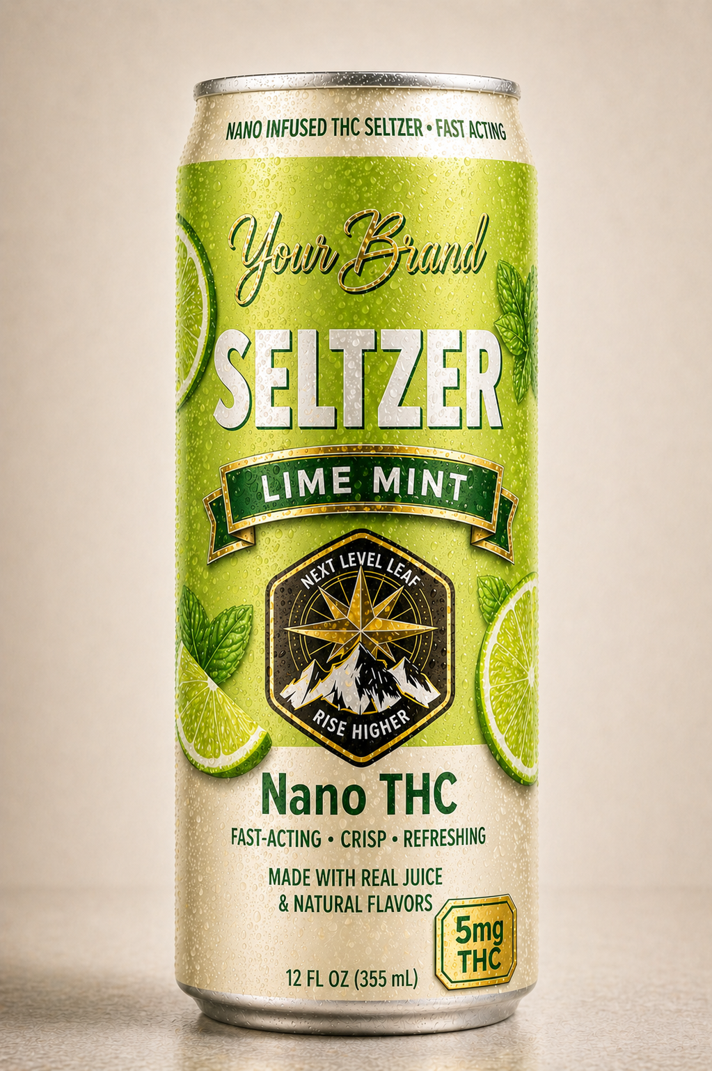Lime mint THC seltzer bar replacement drink