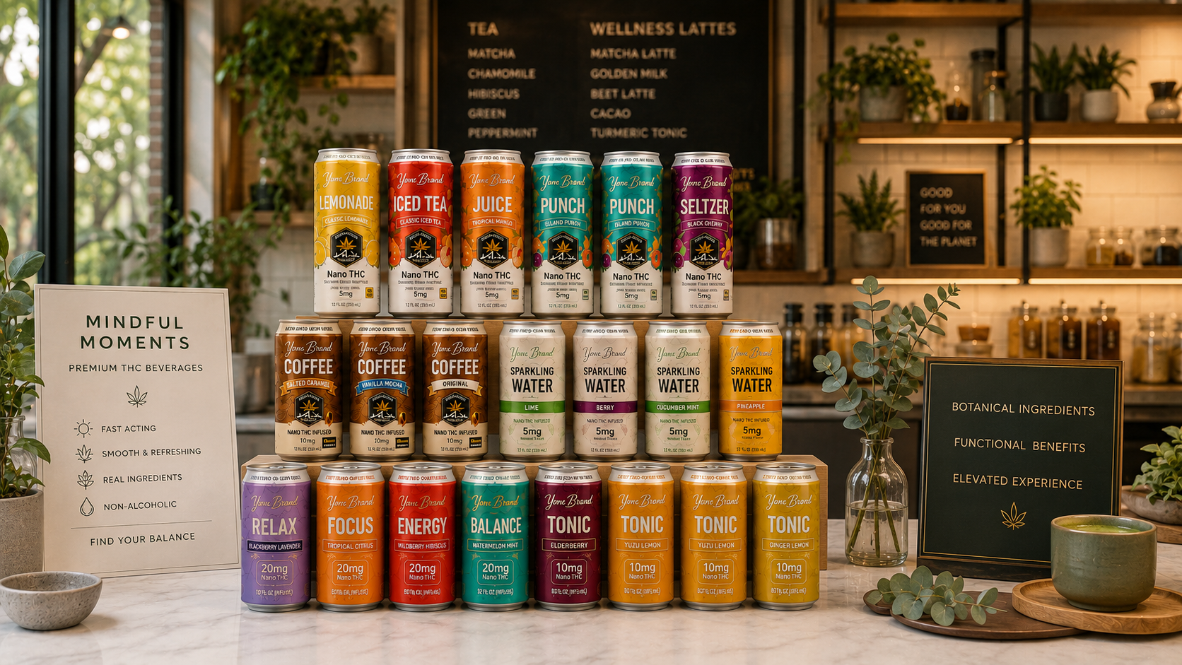 wellness cafe THC beverage and juice bar functional drink opportunity