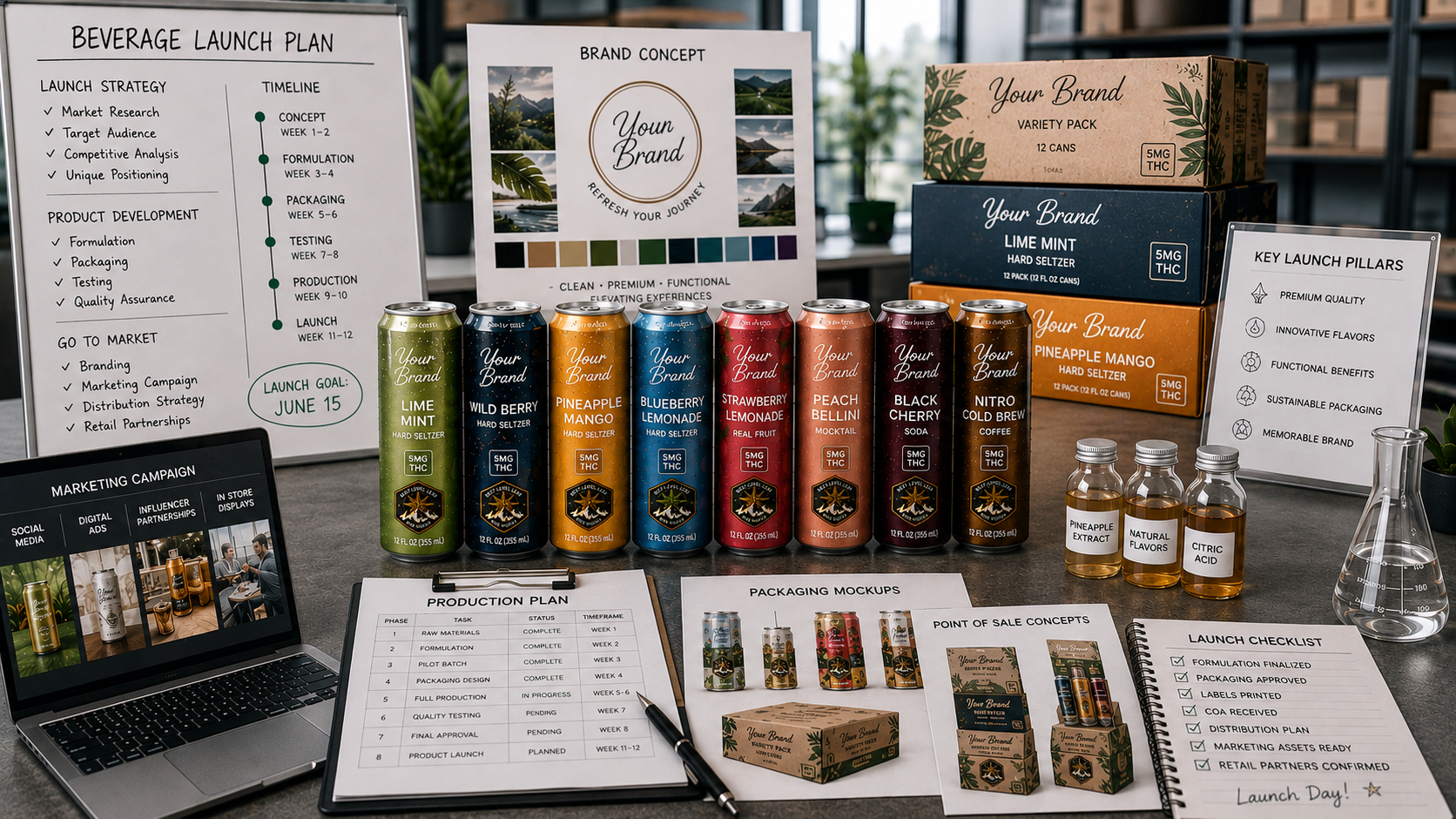 white label thc beverages planning and infused beverage manufacturing