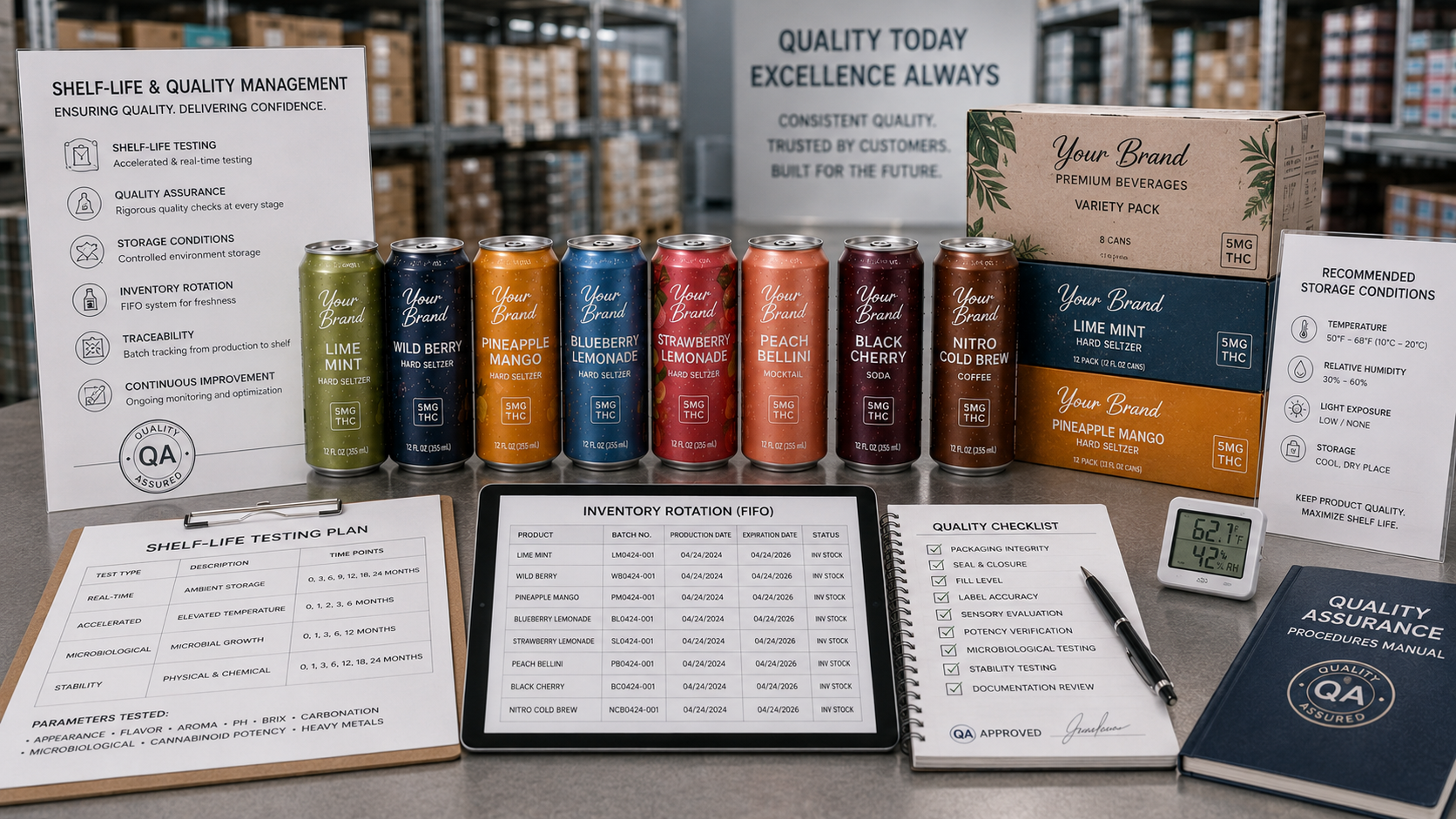 custom hemp beverage shelf stability and commercial scale-up planning