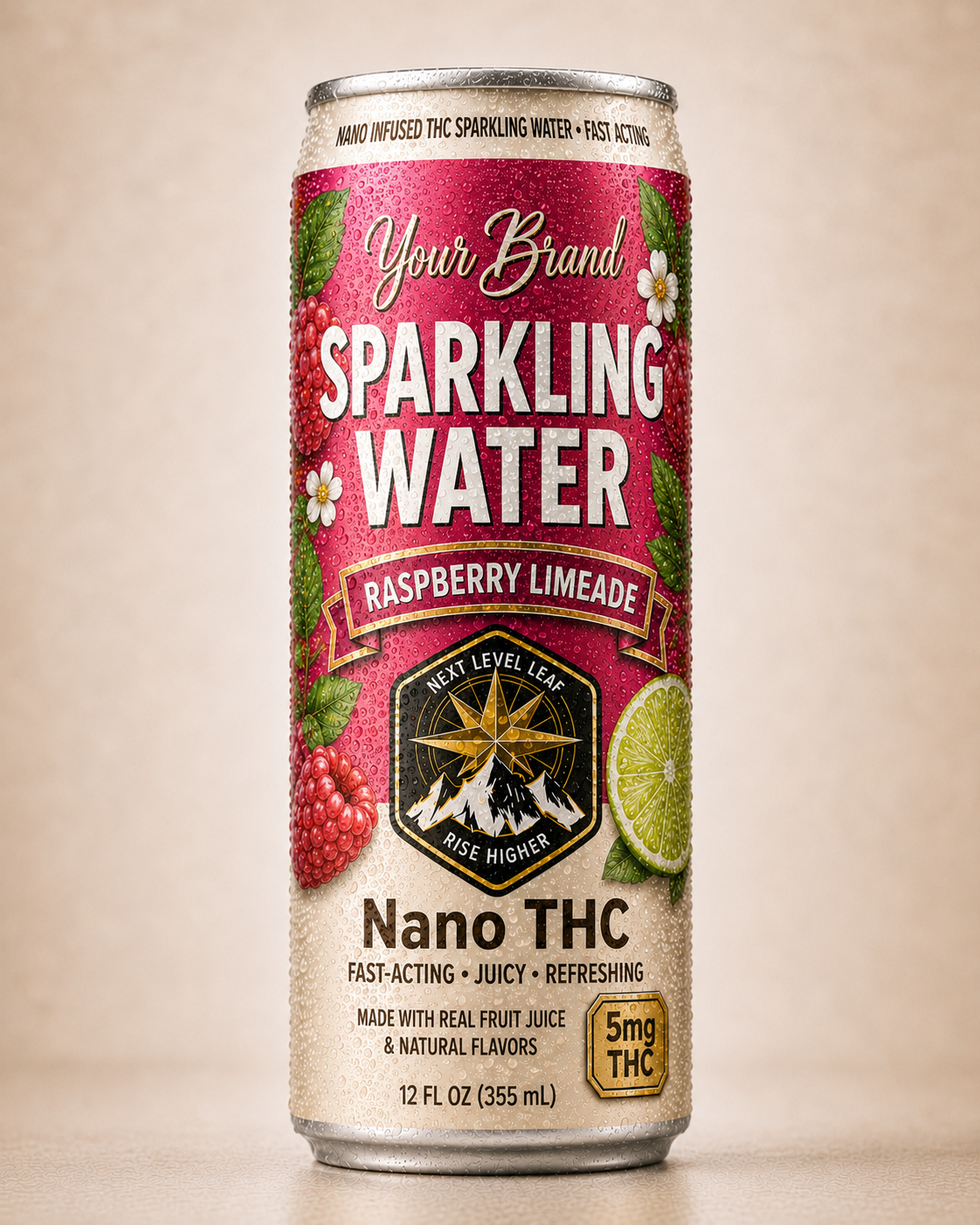 raspberry lemonade berry THC drink can for fruit-forward beverage brands