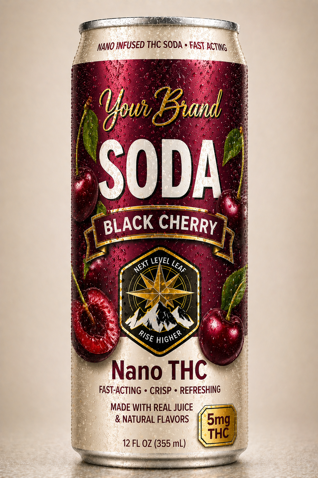 Black cherry THC soda single can