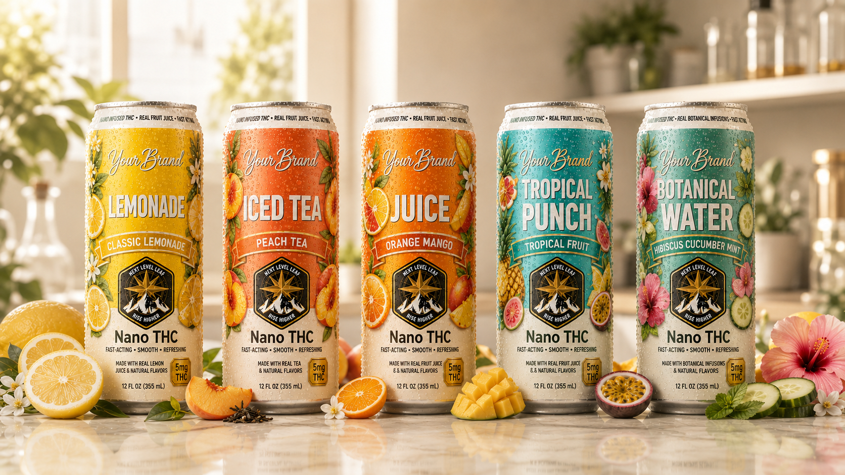 still THC drink lineup for non-carbonated infused beverage brand planning