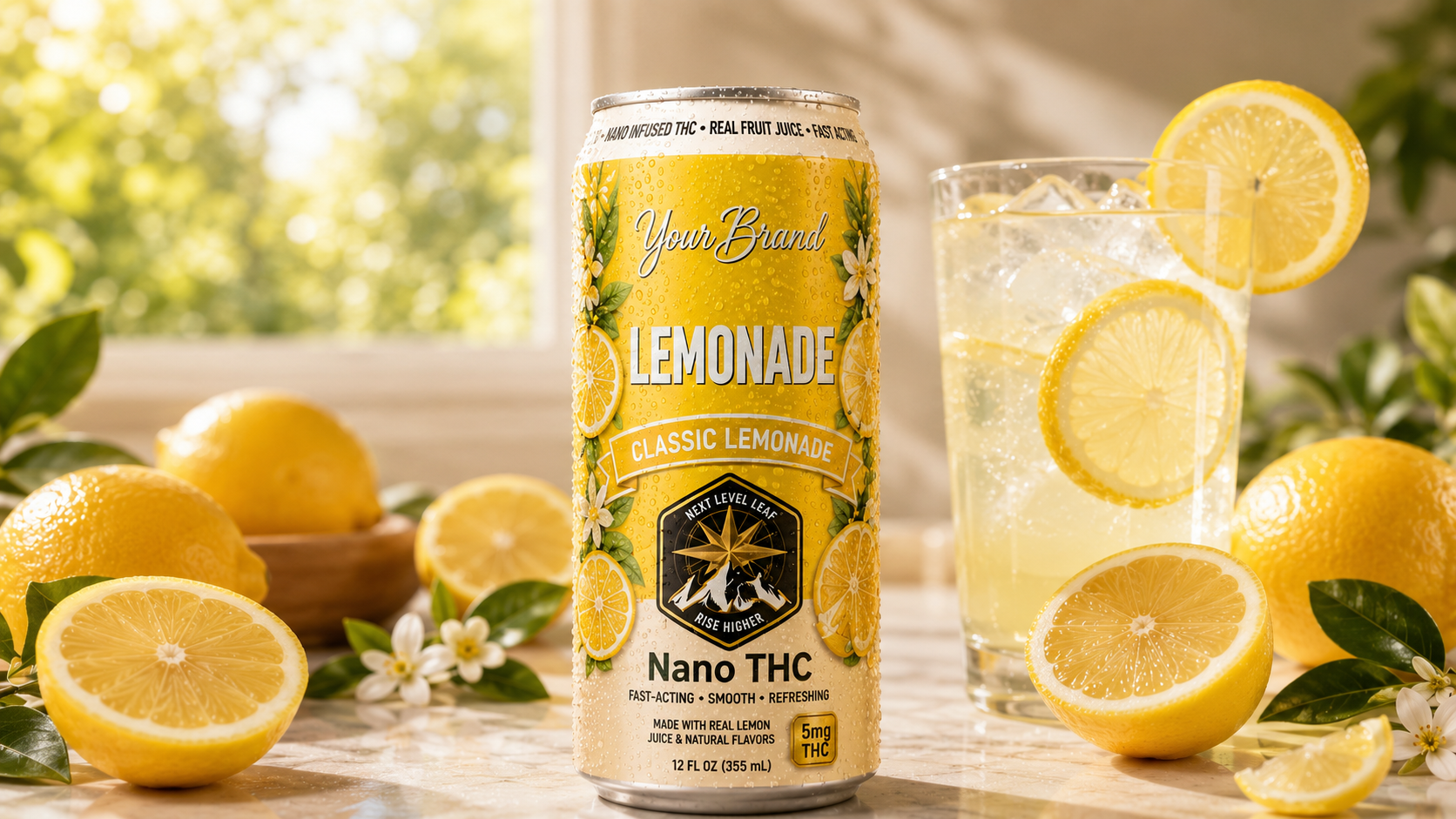 still THC lemonade concept for non-carbonated infused beverage brands