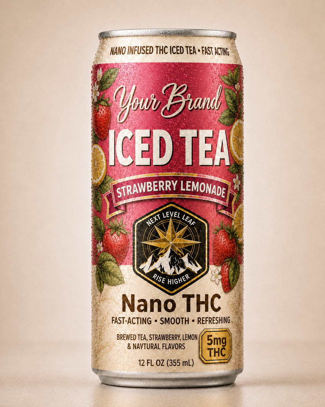 strawberry lemonade THC iced tea single can for iced tea lemonade manufacturing